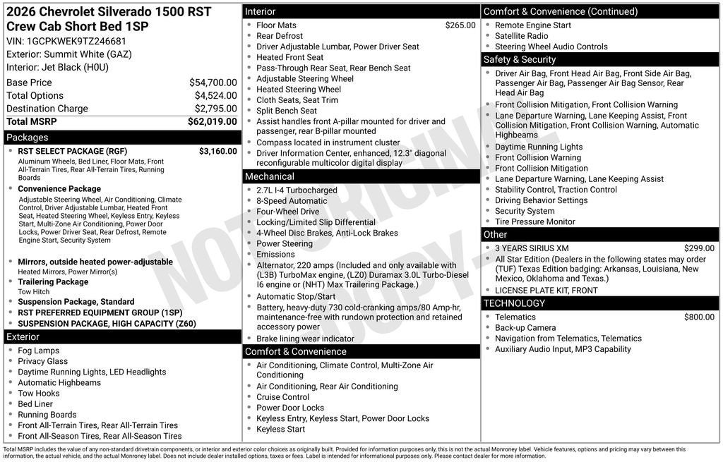 2026 Chevrolet Silverado 1500 RST