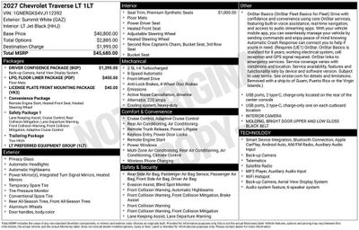 2027 Chevrolet Traverse LT