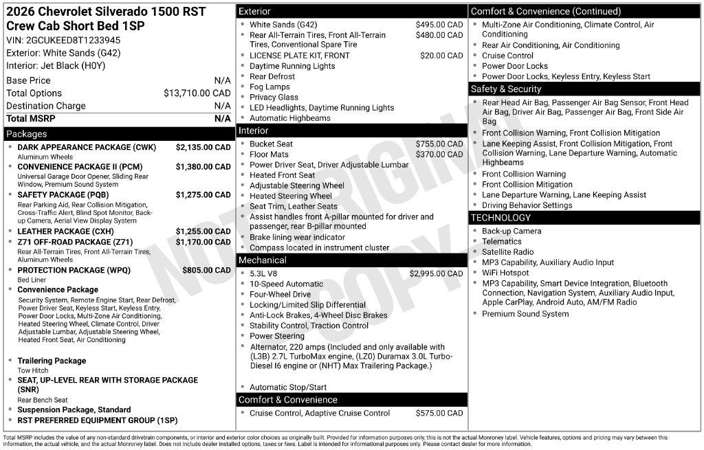 2026 Chevrolet Silverado 1500 RST