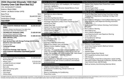 2026 Chevrolet Silverado 1500 High Country