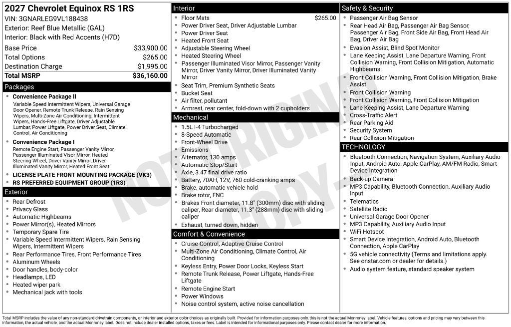 2027 Chevrolet Equinox RS