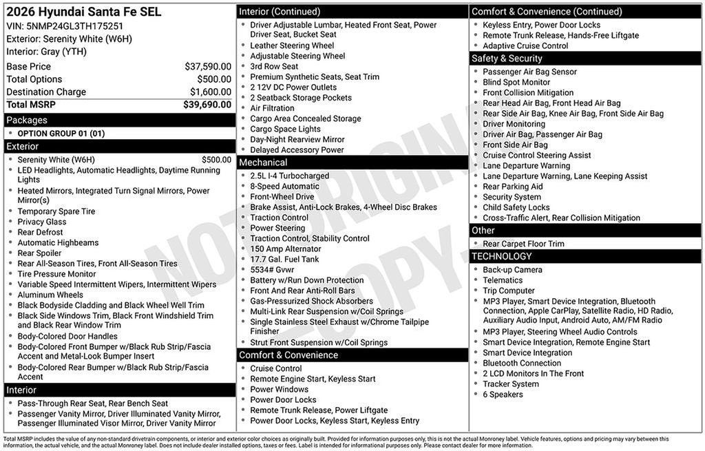 2026 Hyundai Santa Fe SEL