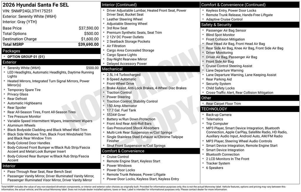 2026 Hyundai Santa Fe SEL
