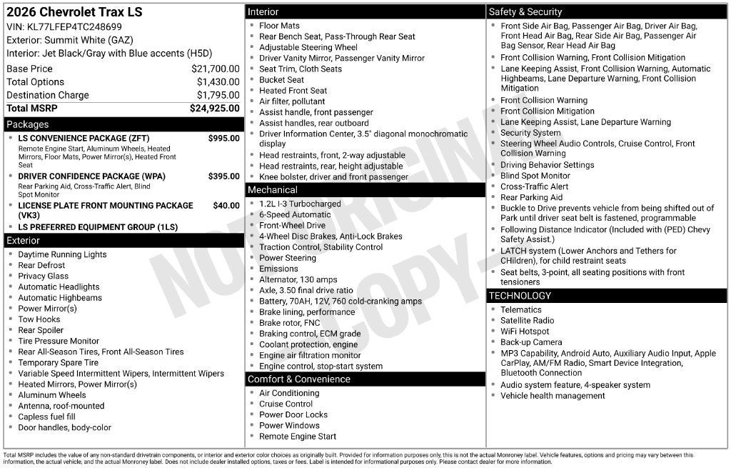 2026 Chevrolet Trax LS