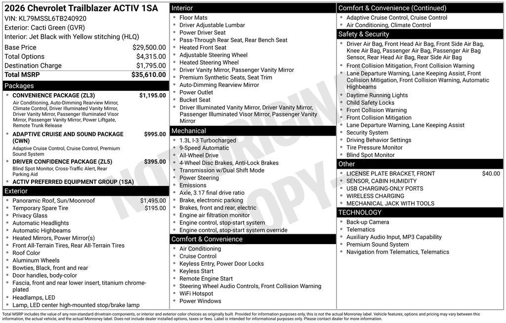 2026 Chevrolet Trailblazer ACTIV